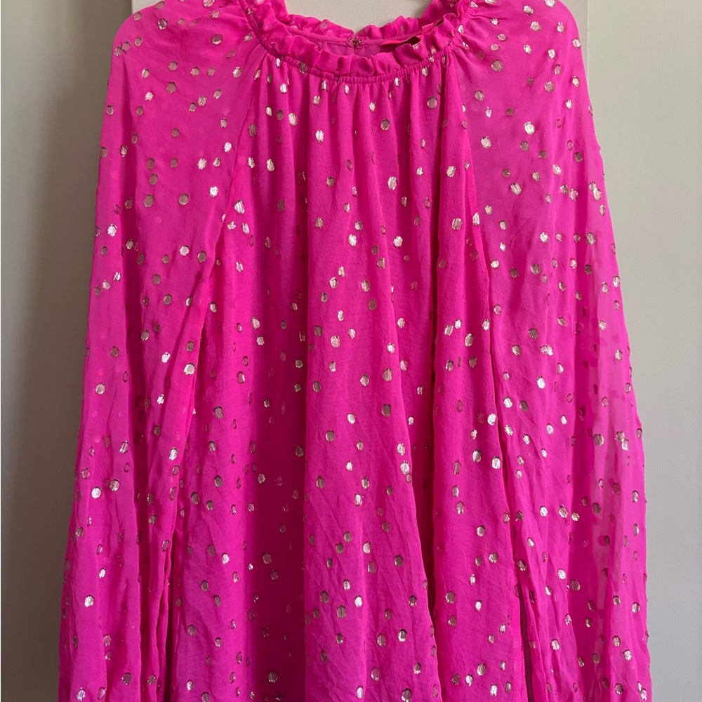 Lilly Pulitzer Pink Sequin A-Line Midi Skirt